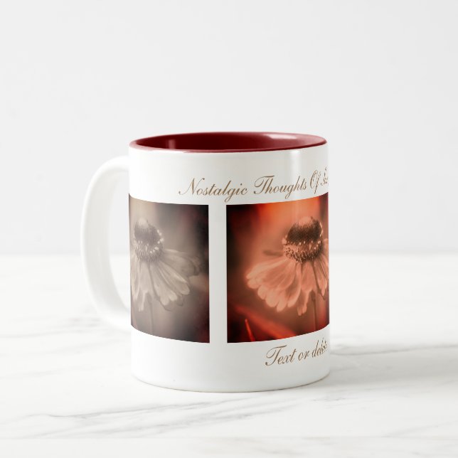 Tasse 2 Couleurs Sepia Zinnia Flower Times Inspiration (Devant gauche)