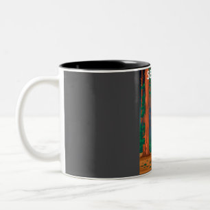 Tasse 2 Couleurs Sequoia Parc National Vintage Minimal Travel Poste