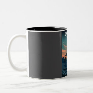 Tasse 2 Couleurs Serengeti Afrique Vintage Minimal Rétro National P