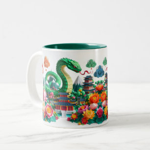 Tasse 2 Couleurs Serpent du Nouvel An chinois 2025 Origami 2TM6