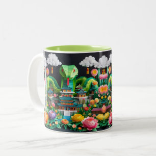 Tasse 2 Couleurs Serpent du Nouvel An chinois 2025 Origami 2TM8