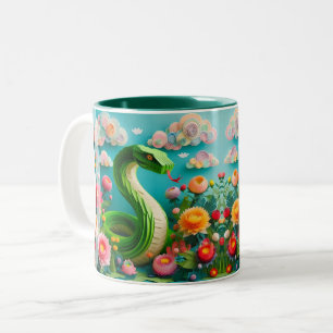 Tasse 2 Couleurs Serpent vert du Nouvel An chinois 2025 2TM3