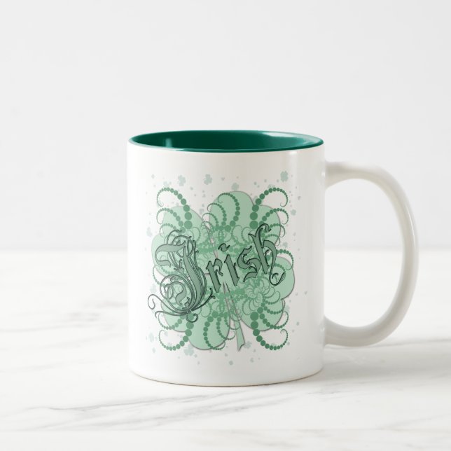 Tasse 2 Couleurs Shamrock irlandais (Droit)