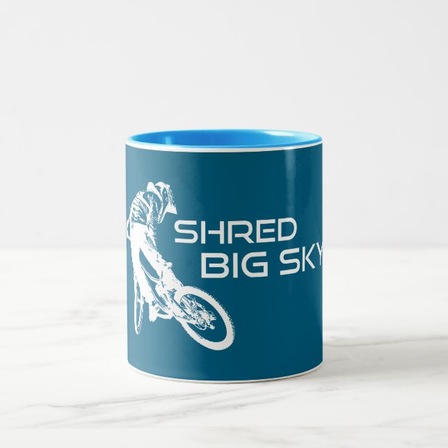 Tasse 2 Couleurs Shred Big Sky Montana Mountain Vélo (Centre)