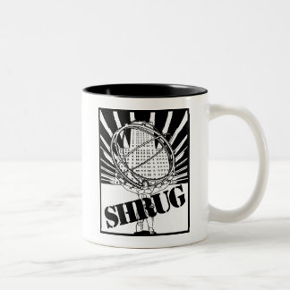 Tasse 2 Couleurs SHRUG inspiré par l'atlas nouvel gesticulé
