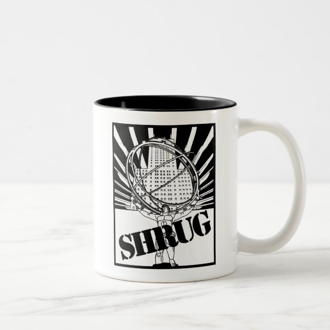 Tasse 2 Couleurs SHRUG inspiré par l'atlas nouvel gesticulé (Droit)
