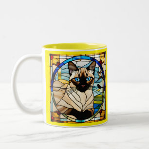 Tasse 2 Couleurs Siamese Chat Tissu Verre