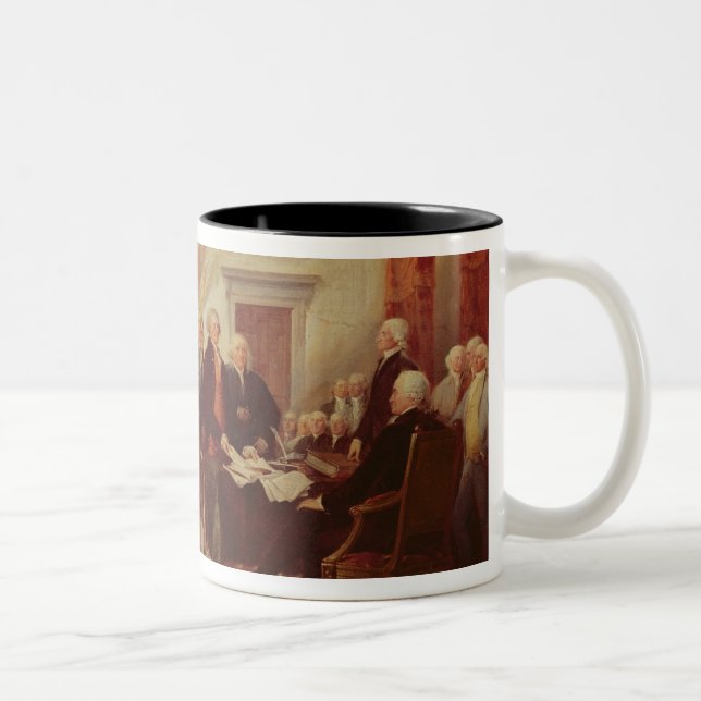 Tasse 2 Couleurs Signature de la déclaration d'indépendance (Droit)