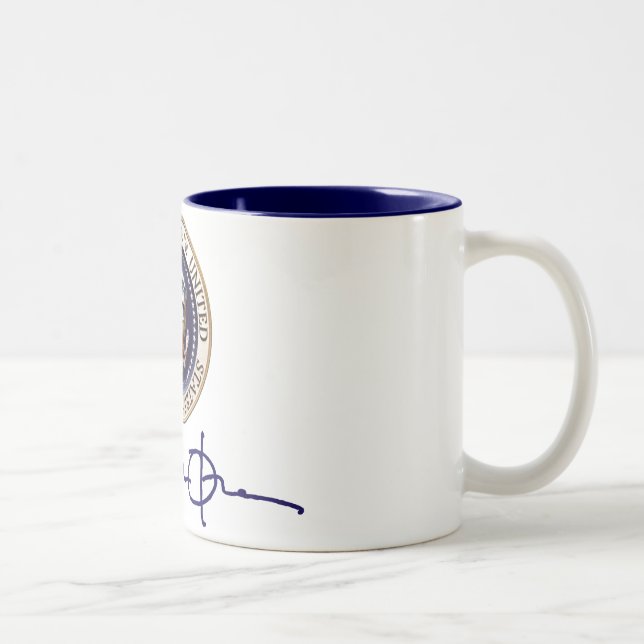 Tasse 2 Couleurs Signature du Président Barack Obama (Droit)