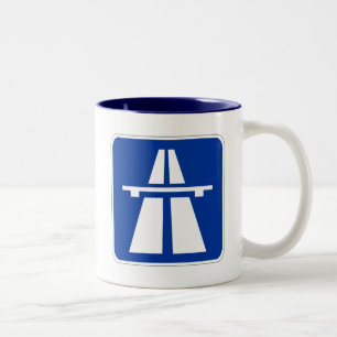 Tasse 2 Couleurs Signe allemand d'autoroute