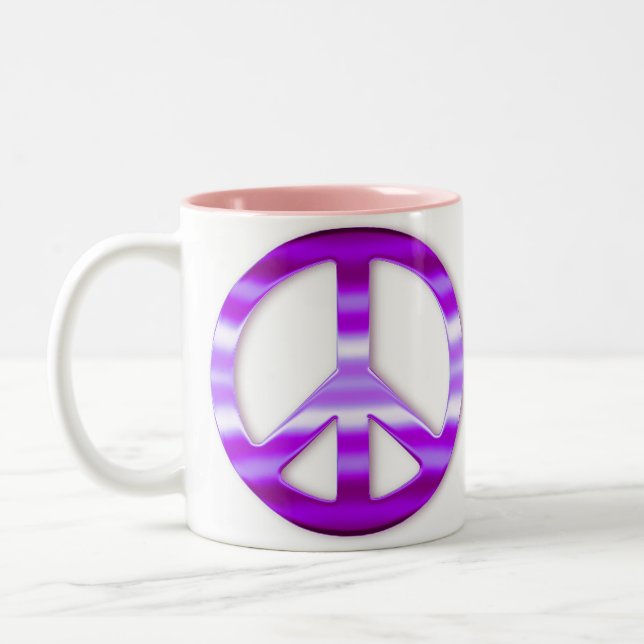 Tasse 2 Couleurs Signe de paix assez pourpre (Gauche)