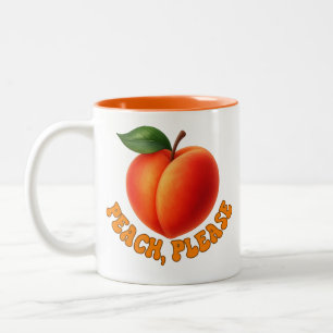 Tasse 2 Couleurs S'il vous plaît pêche drôle bicolore