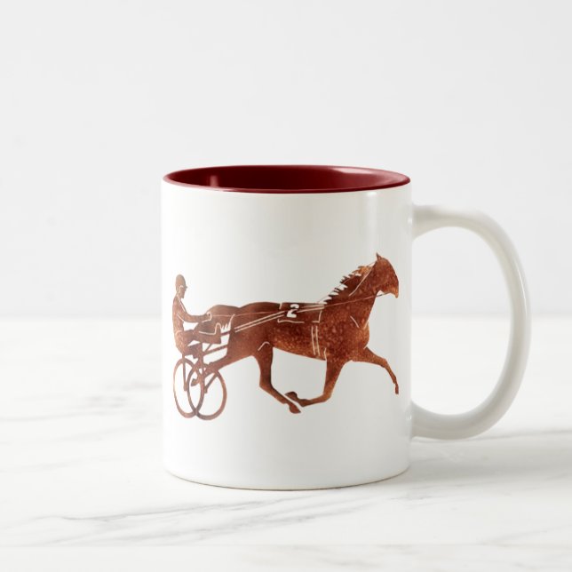 Tasse 2 Couleurs Silhouette Brown de meneur de train (Droit)