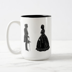 Tasse 2 Couleurs silhouette d'abraham lincoln et mary todd lincoln