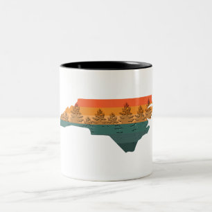 Tasse 2 Couleurs Silhouette d'arbre de Caroline du Nord