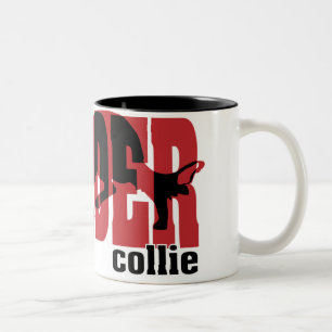 Tasse 2 Couleurs Silhouette de border collie