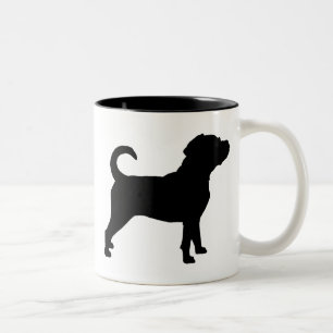 Tasse 2 Couleurs Silhouette de chien de Puggle
