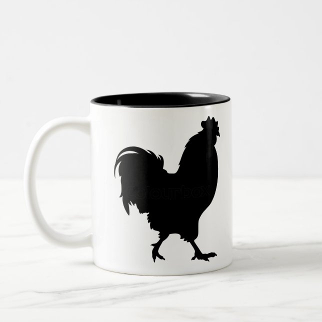 Tasse 2 Couleurs Silhouette de coq (Gauche)