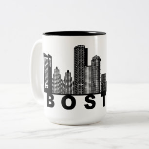 Tasse 2 Couleurs Silhouette de l'horizon de Boston