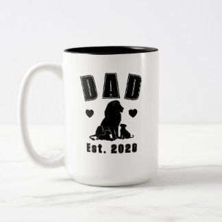 Tasse 2 Couleurs Silhouette de Lionceau Nouveau Papa Année de Créat
