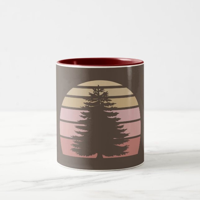 Tasse 2 Couleurs Silhouette des pins (Centre)