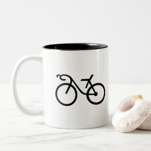 Tasse 2 Couleurs Silhouette drôle de bicyclette - cadeau d'amis de