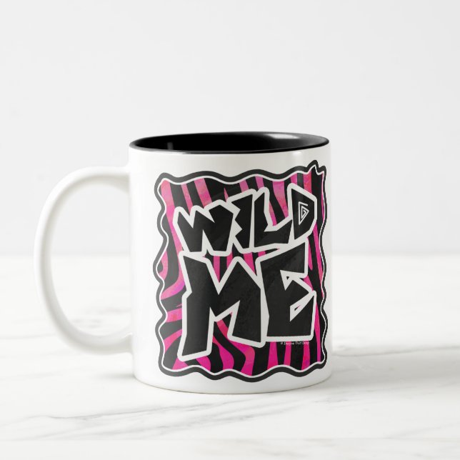 Tasse 2 Couleurs Silhouette noir et rose chaud Zèbre (Gauche)
