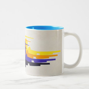 Tasse 2 Couleurs Silohuette de l'âge du jet rétro