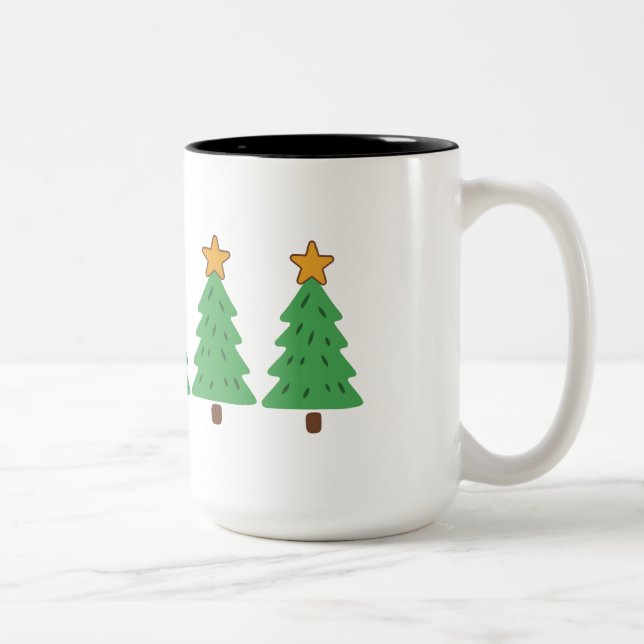 Tasse 2 Couleurs Simple Christmas Tree  (Droit)