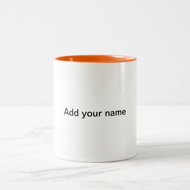 Tasse 2 Couleurs simple couleur solide ajouter nom texte monogramme (Centre)