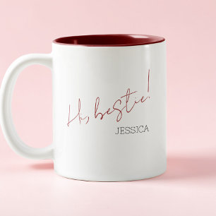 Tasse 2 Couleurs Simple Galentine's Day Minimaliste Chic Script