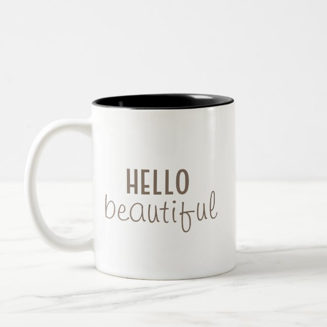 Tasse 2 Couleurs Simple Hello belle typographie (Gauche)