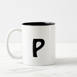 Tasse 2 Couleurs simple minimal add your text monogram photo cof