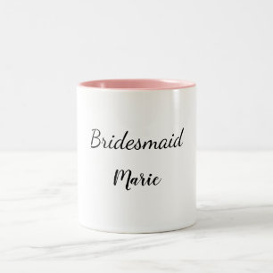 Tasse 2 Couleurs SIMPLE MINIMAL ajouter votre nom bridesmaid person