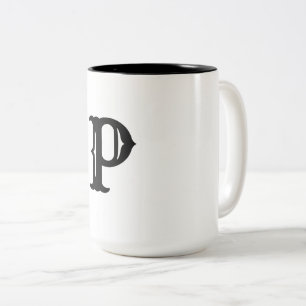 Tasse 2 Couleurs simple minimal ajoutez votre texte monogramme phot