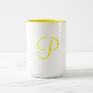 Tasse 2 Couleurs simple minimum ajouter votre texte monogramme phot