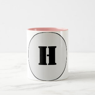 TASSE 2 COULEURS SIMPLE MODERNE MODERNE MONOGRAM ÉLÉGANT CHIC STYLE