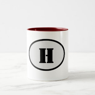 TASSE 2 COULEURS SIMPLE MODERNE MODERNE MONOGRAM ÉLÉGANT CHIC STYLE