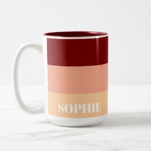 Tasse 2 Couleurs Simple Nom Personnalisé Moderne Design Thé Minimal