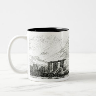 Tasse 2 Couleurs Singapore Views B&W
