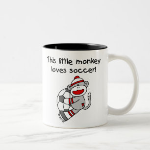 Tasse 2 Couleurs Singe de chaussette du football