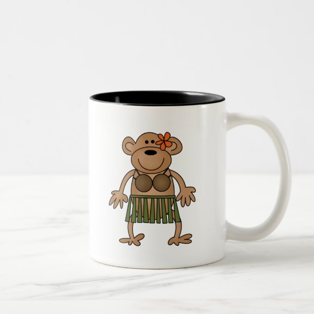 Tasse 2 Couleurs Singe de danse de danse polynésienne (Droit)