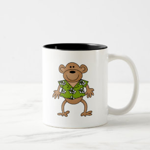Tasse 2 Couleurs Singe hawaïen tropical
