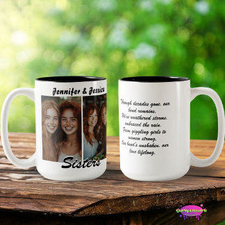 Tasse 2 Couleurs Sisterly Bond Photos and Poem