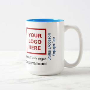 Tasse 2 Couleurs Site Web du Nom Personnalisé du Logo de l'Employé