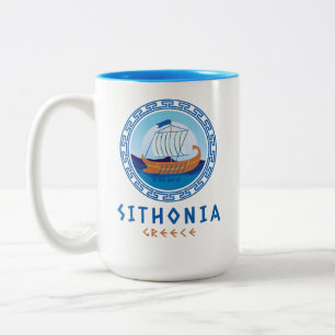 Tasse 2 Couleurs Sithonia, Grèce Design de navires grecs
