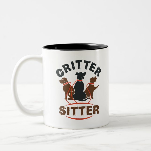 Tasse 2 Couleurs Sitter Sitter Cute Pet Sitter (Gauche)