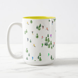 Tasse 2 Couleurs Ski alpin d'hiver Ski Ski Ski Motif