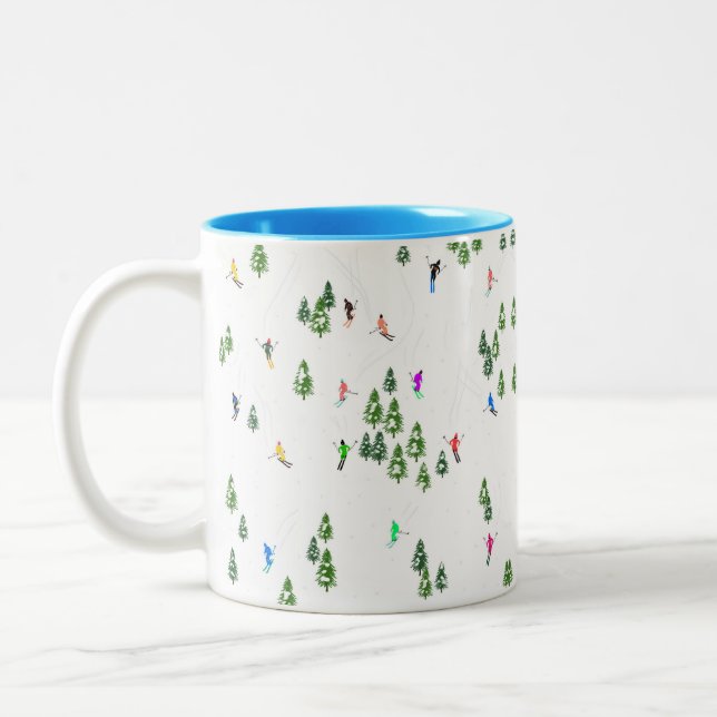 Tasse 2 Couleurs Ski alpin d'hiver Ski Ski Ski Motif (Gauche)