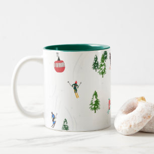 Tasse 2 Couleurs Ski alpin   Ski de vacances hiver